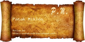 Patak Miklós névjegykártya