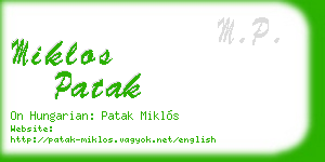 miklos patak business card
