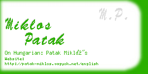 miklos patak business card